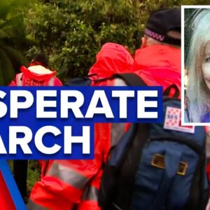 Emergency service crews search for missing woman | 9 News Australia