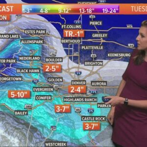 Heavy, wet snow arrives in Denver metro area early Tuesday