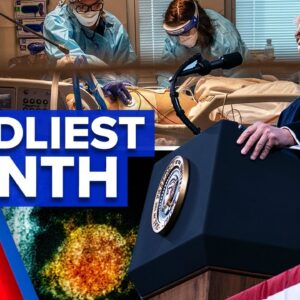 Coronavirus: Trump signs relief bill amid deadliest month | 9 News Australia