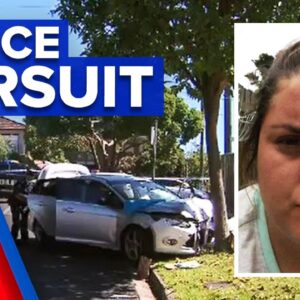 Police allegedly mowed down before high-speed pursuit | 9 News Australia