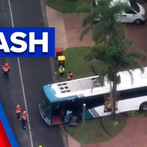 Out-of-control bus crashes in house | 9 News Australia