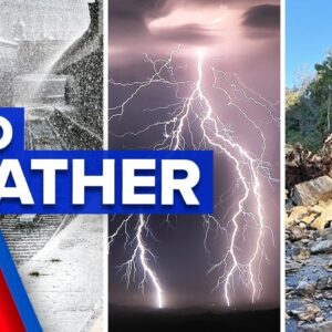 Sydney storms bring lightning and landslides | 9 News Australia