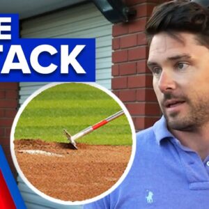 Man wakes up to intruder threatening him with garden rake | 9 News Australia