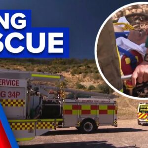Man rescued after crashing bike in bushland | 9 News Australia