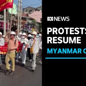 Protests against Myanmar military coup resume after the shooting of a young woman | ABC News