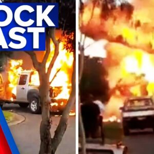Ute explodes in middle of Melbourne street | 9 News Australia