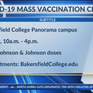 Bakersfield College to host drive-thru COVID-19 vaccination clinic Sunday
