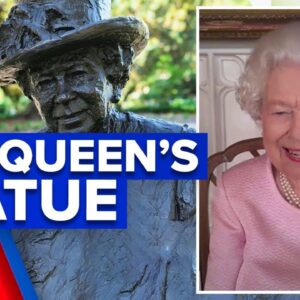 New statue unveiled to Queen Elizabeth in first Australia video call | 9 News Australia