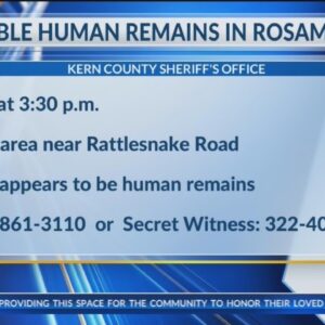 Possible human remains found off Rattlesnake Road in Rosamond